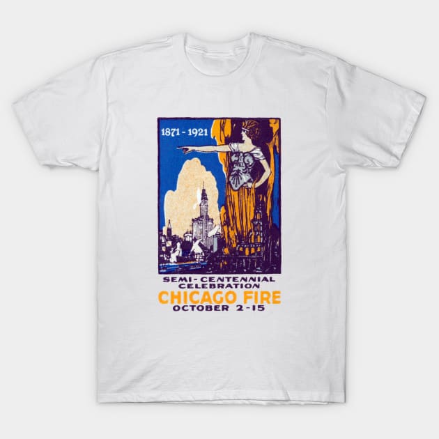 1921 Chicago Fire Remembrance T-Shirt by historicimage